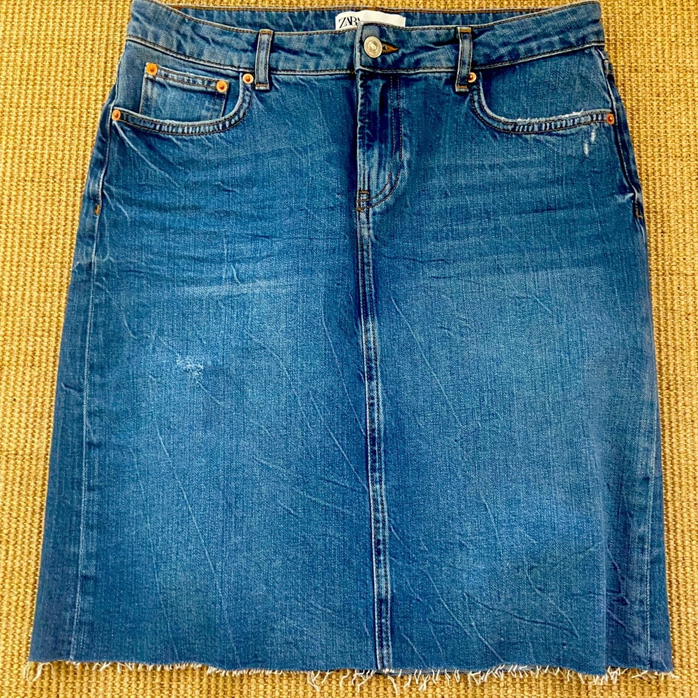 Zara denim pencil skirt